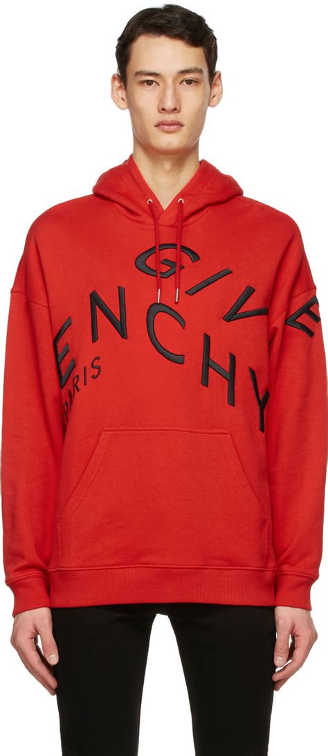 givenchy red hoodie price|Givenchy refracted embroidered hoodie.